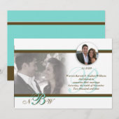 Klassieke Monogram Trouwkaart 3 Aankondiging (Voorkant / Achterkant)