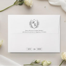 Klassieke monogram trouwkam zwart en wit