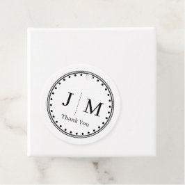 Klassieke monogram trouwrand lijn bedankjes labels