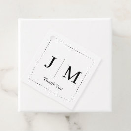 Klassieke monogram trouwrand lijn bedankjes labels