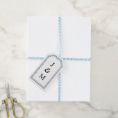 Klassieke Monogram Trouwrand lijn Cadeaulabel (Met Touw)