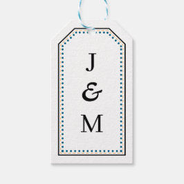 Klassieke Monogram Trouwrand lijn Cadeaulabel