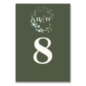 Klassieke Monogram Tuin Eucalyptus Bruiloft Kaart (Achterkant)