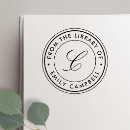 Klassieke Monogram van de Bibliotheek van Koekbord Zelfinktende Stempel