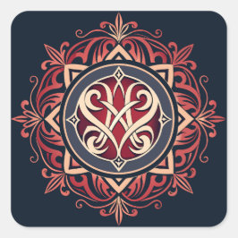 Klassieke monogram vierkante sticker