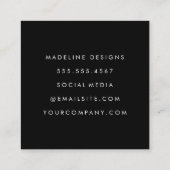 Klassieke monogram vierkante visitekaartje (Achterkant)