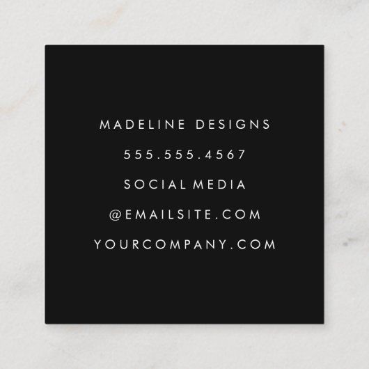 Klassieke monogram vierkante visitekaartje (Achterkant)