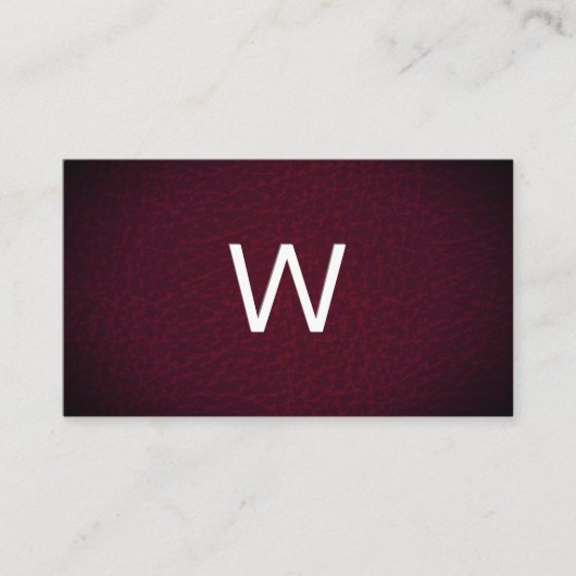 Klassieke monogram | Vignette leder Visitekaartje (Voorkant)