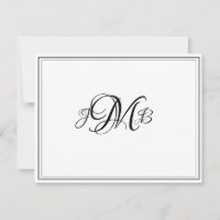 Klassieke Monogram Vloure de kaart van de Nota van