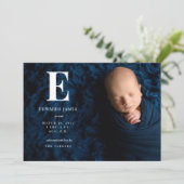 Klassieke monogram volledige foto pasgeboren Baby  Aankondiging (Staand voorkant)