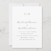 Klassieke Monogram White Black Script Weddenschap Kaart (Voorkant)