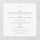 Klassieke Monogram White Custom Weddenplein Menu (Voorkant)