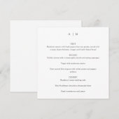 Klassieke Monogram White Custom Weddenplein Menu (Voorkant / Achterkant)