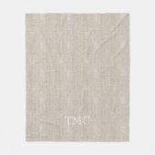 Klassieke monogram witte Initialen Flax Fine Linen Fleece Deken (Voorkant)