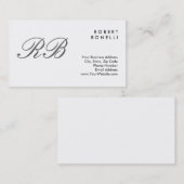 Klassieke Monogram Witte Standaard Visitekaartje (Voorkant / Achterkant)