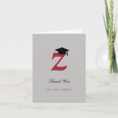 Klassieke monogram Z Gradupverpakking Foto Modern Bedankkaart (Voorkant)