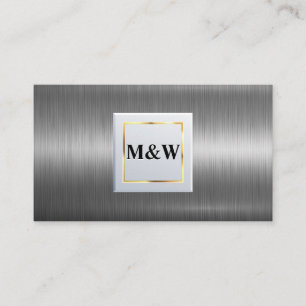 Klassieke monogram zilver metaalaluminium visitekaartje