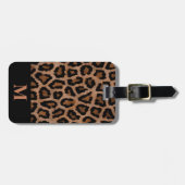 Klassieke Monogram Zwart / Bruin Leopard Spot Prin Bagagelabel (Voorkant horizontaal)