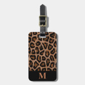 Klassieke Monogram Zwart / Bruin Leopard Spot Prin Bagagelabel (Voorkant verticaal)