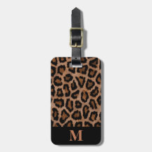 Klassieke Monogram Zwart / Bruin Leopard Spot Prin