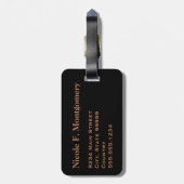 Klassieke Monogram Zwart / Bruin Leopard Spot Prin Bagagelabel (Achterkant verticaal)