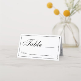 Klassieke Monogram Zwart & Wit Huwelijksreceptie Plaatskaartje