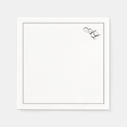 Klassieke Monogram Zwart & Wit Traditionele Huweli Servet