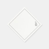 Klassieke Monogram Zwart & Wit Traditionele Huweli Servet (Hoek)