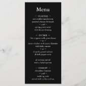 Klassieke monogram zwart-witbruiloft menu (Voorkant)
