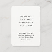 Klassieke monogram / zwarte accenten visitekaartje (Achterkant)