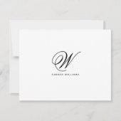 Klassieke monogrammatica formele platte dank-uw-ka bedankkaart (Voorkant)