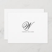 Klassieke monogrammatica formele platte dank-uw-ka bedankkaart (Voorkant / Achterkant)