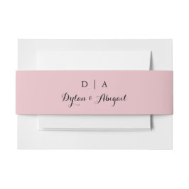 Klassieke monogrammed Blush Pink Wedding Belly Ban Uitnodigingen Wikkel