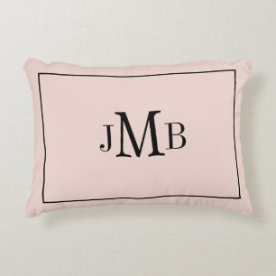 Klassieke, monogrammed blush roze Acent Pillow Accent Kussen