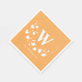 Klassieke Monogrammed Naam Botanische Krans Geel Servet (Hoek)