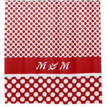 Klassieke Monogrammed Red & White Polka Dot