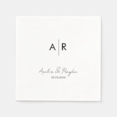 Klassieke Monogrammed Script Typografie Bruiloft Servet (Voorkant)