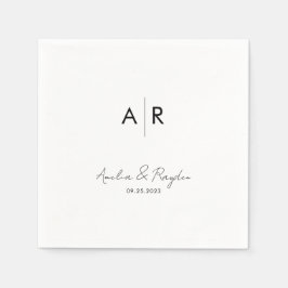 Klassieke Monogrammed Script Typografie Bruiloft Servet