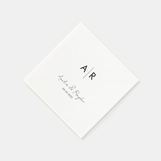 Klassieke Monogrammed Script Typografie Bruiloft Servet (Hoek)