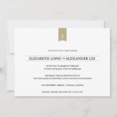 Klassieke Monogrammen Gold Weddenuitnodiging Kaart (Voorkant)