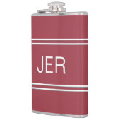 Klassieke monogrammen Initialen Drink rood voor he Heupfles (Links)