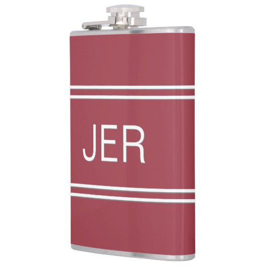 Klassieke monogrammen Initialen Drink rood voor he Heupfles (Links)