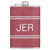 Klassieke monogrammen Initialen Drink rood voor he Heupfles (Voorkant)