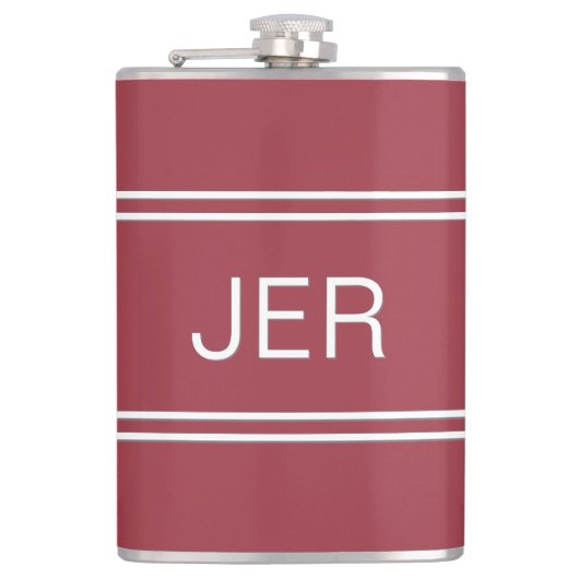 Klassieke monogrammen Initialen Drink rood voor he Heupfles (Voorkant)