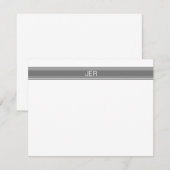 Klassieke monogrammen Initialen Moderne Eenvoudige Notitiekaartje (Voorkant / Achterkant)