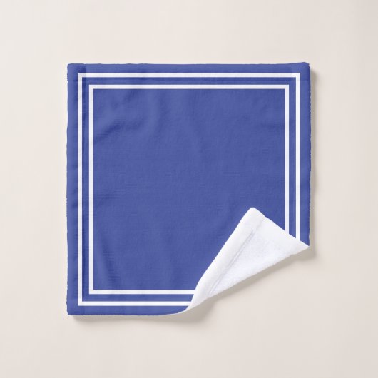 Klassieke monogrammen Periwinkle Blue en White Bad Handdoek (Wasdoekje)