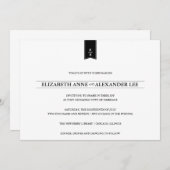 Klassieke Monogrammen Uitnodiging voor een zwart-w (Voorkant / Achterkant)