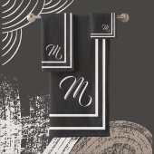 Klassieke monogrammen van laksteenkolen, zwart-wit bad handdoek
