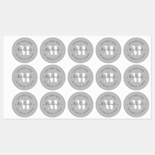 Klassieke monogramnaam/Circulaire tekst Waterdicht Labels (Vel)