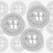 Klassieke monogramnaam/Circulaire tekst Waterdicht Labels